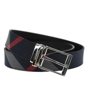 Burberry Louis Reversible Check Belt Navy Grey Size 85 / 34 New